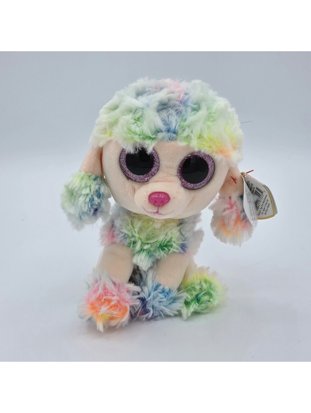 Ty Beanie Boos 2017 Rainbow Poodle dog plush 6 inch bent tag